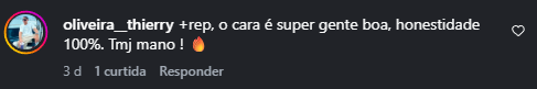 Feedback de cliente no Instagram: oliveira__thierry
